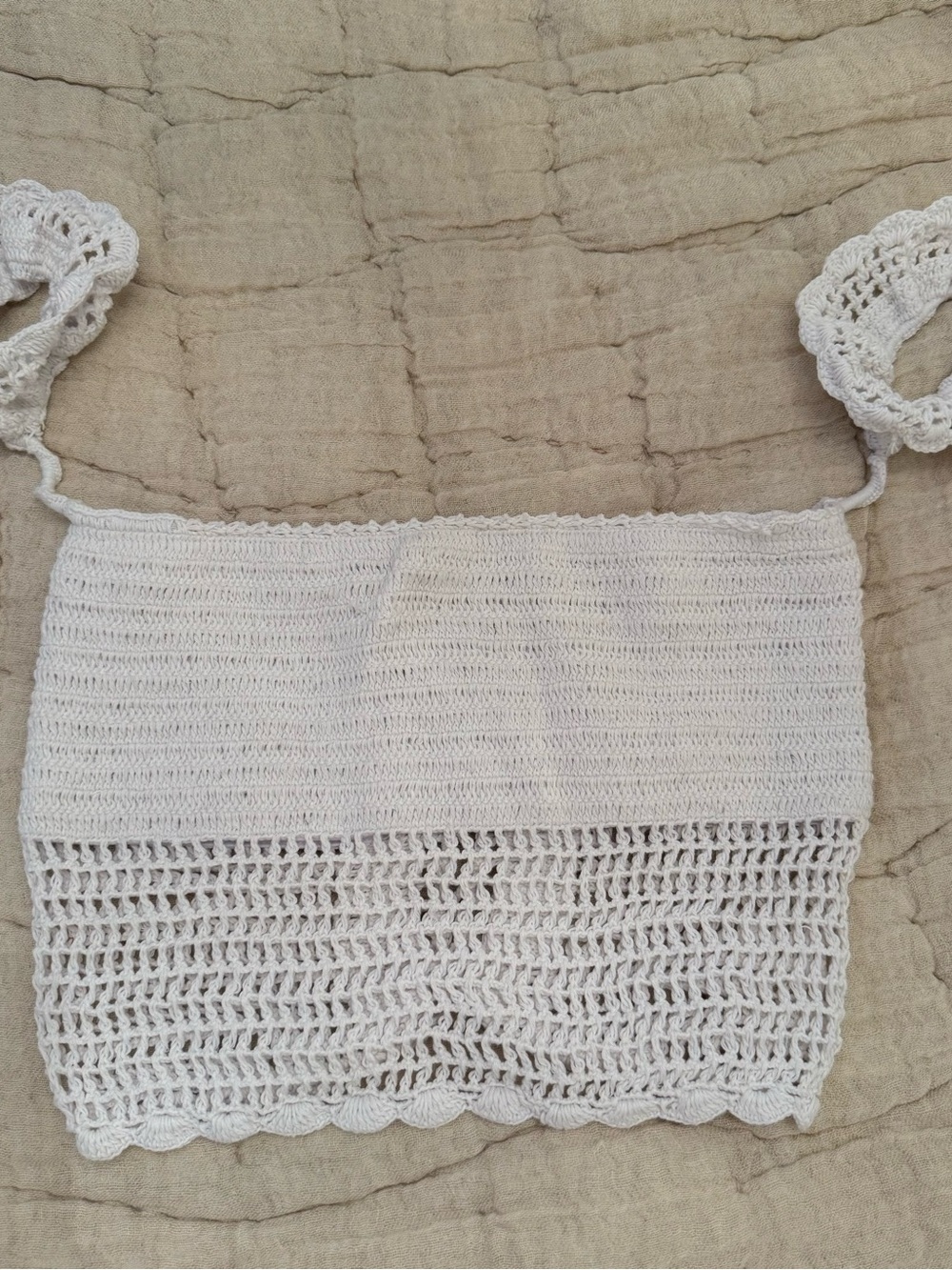 ANDI BAGUS White Crochet Swim Top